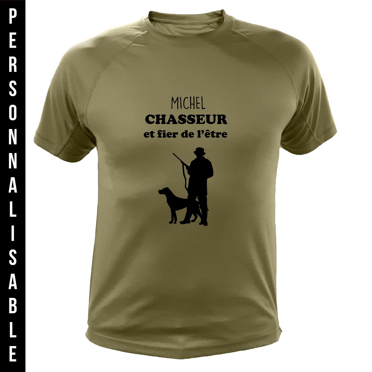 Tee shirt de chasse Personnalisable - Chasseur et son chien