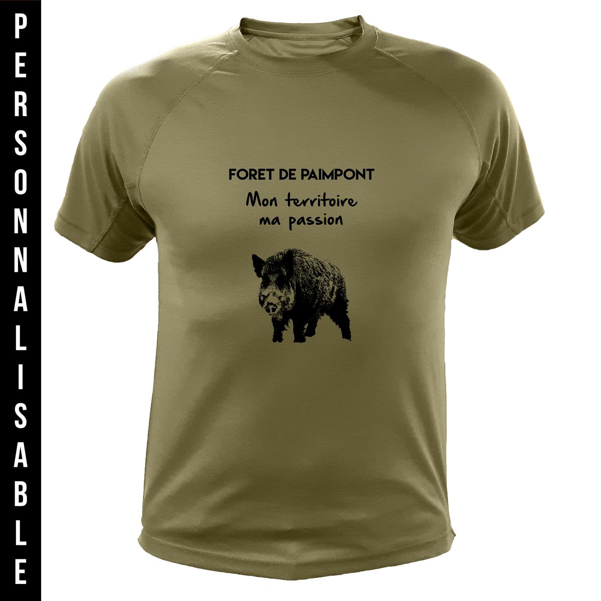 Tee shirt de chasse Sanglier Personnalisable · Traqueur Chasse