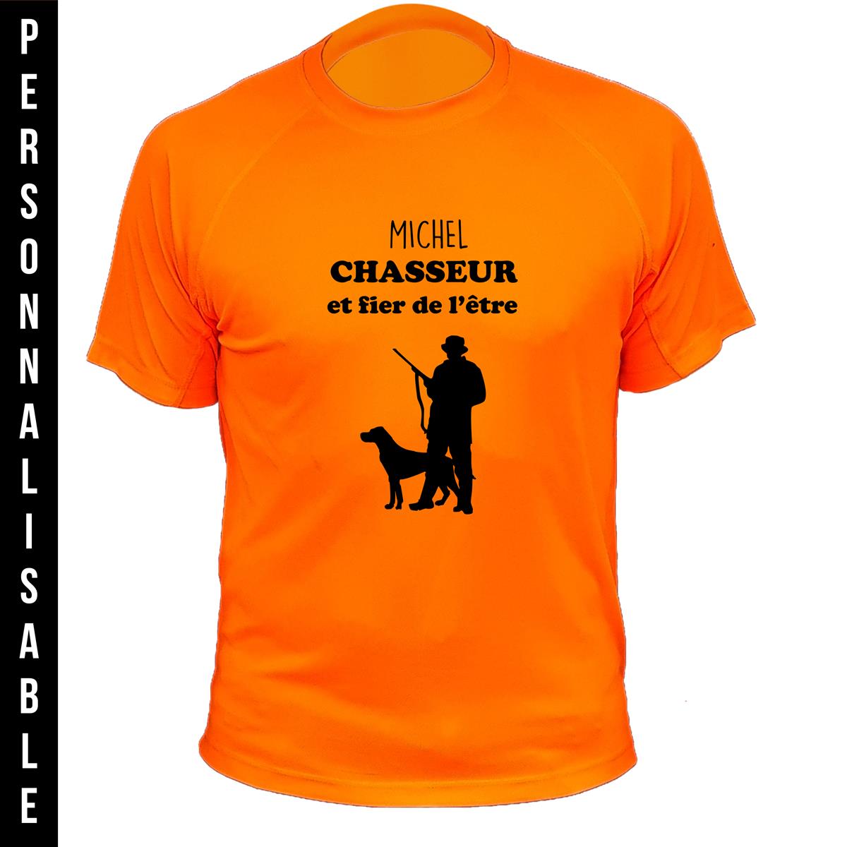 Tee Shirt De Chasse Personnalisable Chasseur Et Son Chien Veste Gilet Teeshirt Et Cadeau De Chasse Traqueur