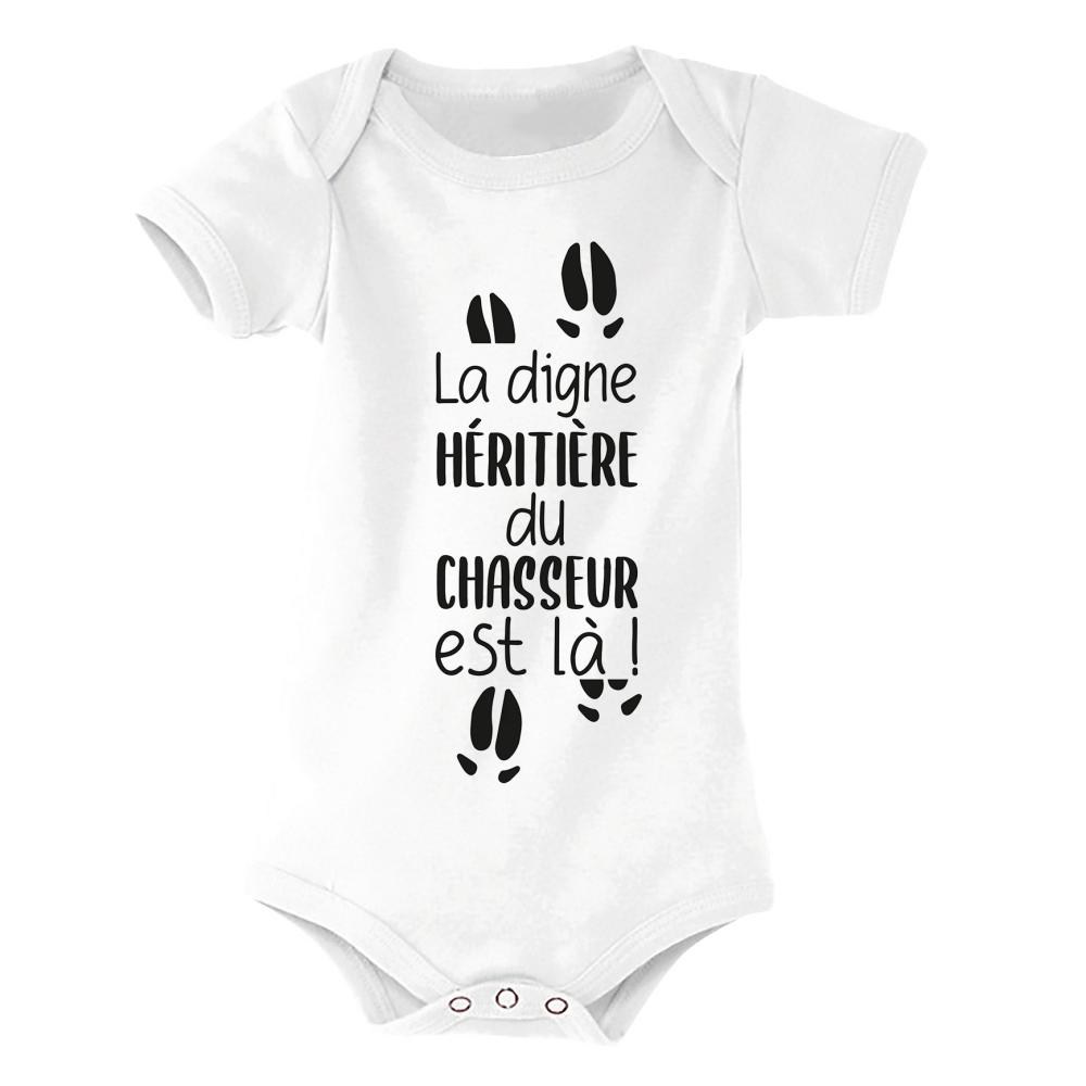 Body Bébé Fille Sanglier - Digne Héritière · Traqueur Chasse
